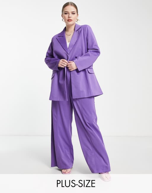 Extro & Vert Plus – Fioletowa marynarka oversize ze wstawkami