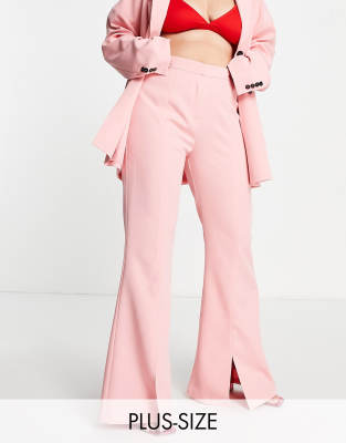 Extro & Vert Plus Extro & Vert Plus flare leg trousers in bubblegum pink