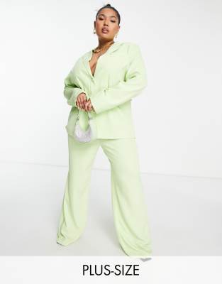 Extro & Vert Plus Extro & Vert Plus oversized blazer in lime green