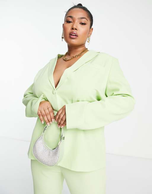 Women's plus 2025 size green blazer