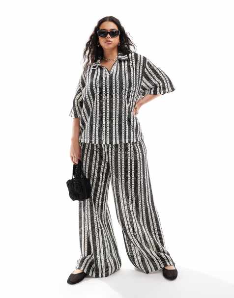 Extro & Vert Plus - Pantalon d'ensemble rayé - Noir et blanc - view 1