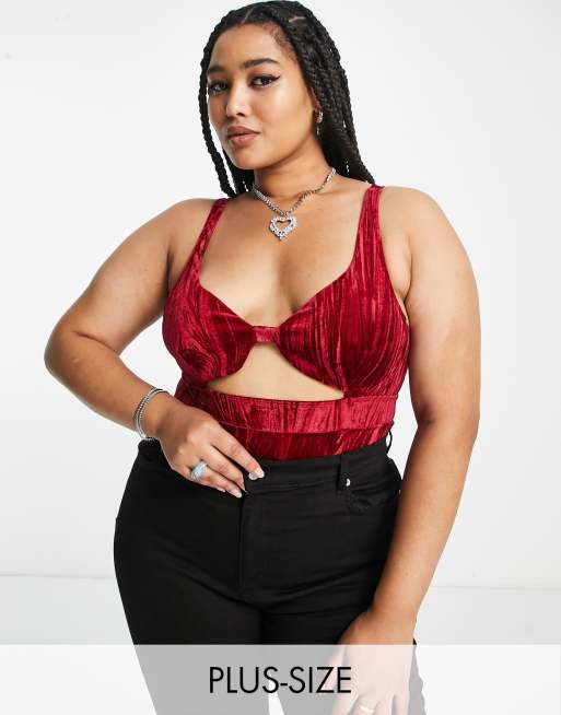 Plus size outlet red velvet top