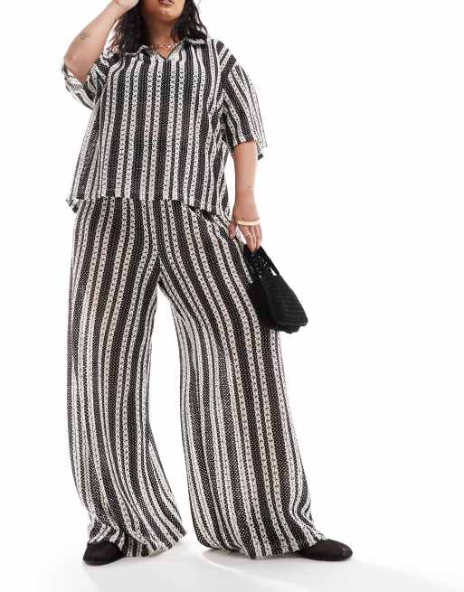 Plus striped pants online