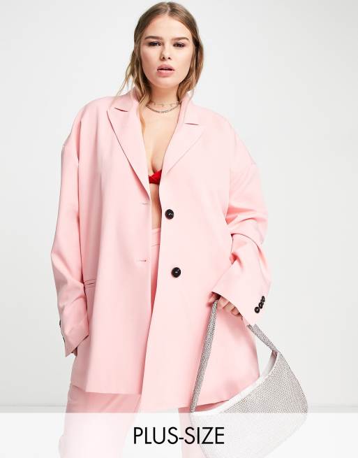 Extro & Vert Plus – Superlocker sitzender Blazer in Kaugummirosa