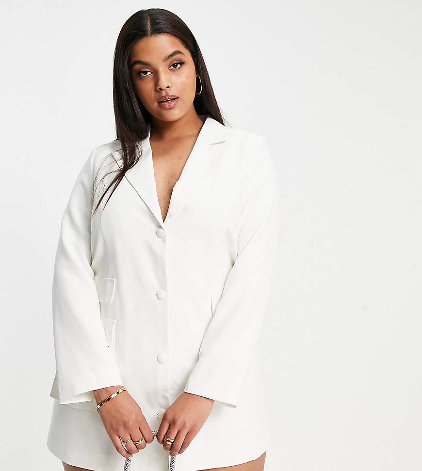 Extro & Vert Plus utility blazer dress in off white