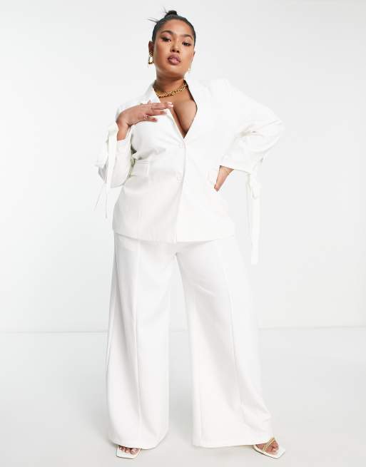 Plus size off hot sale white pants suit