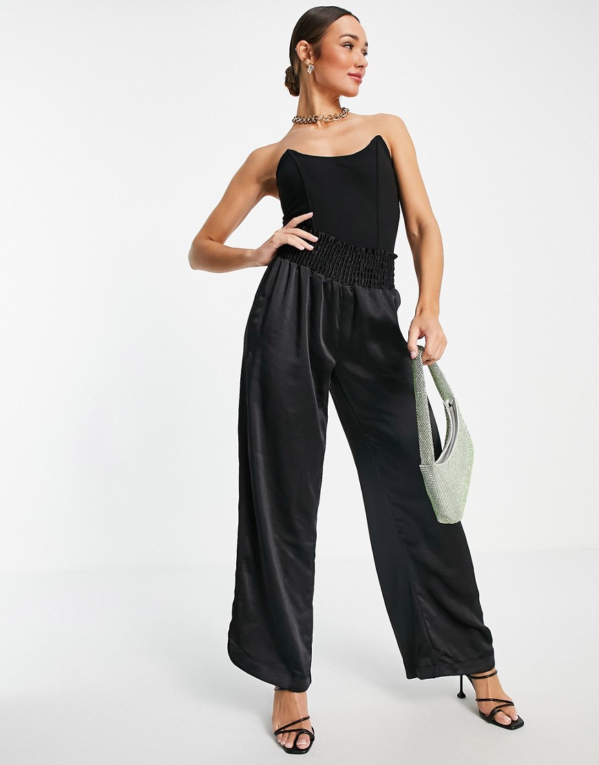 Extro & Vert satin pant in black - part of a set