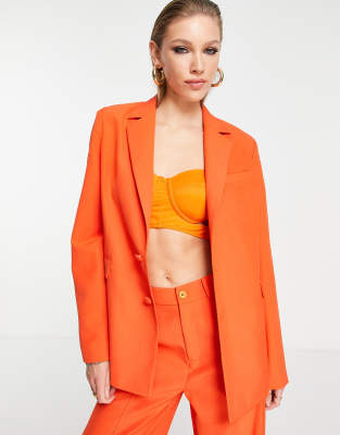 Women's Tangerine Orange Blazer