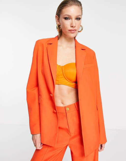 Extro & Vert slouchy blazer in tangerine