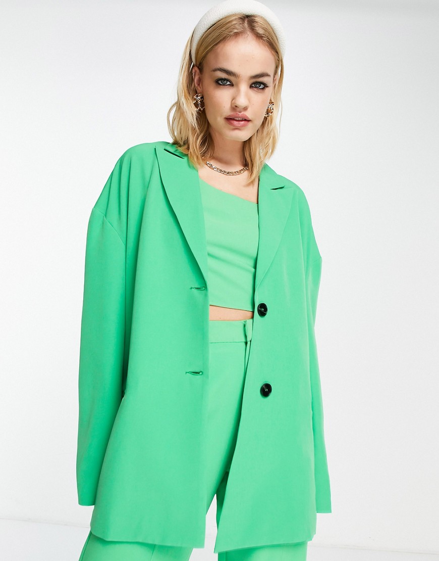 super slouchy blazer in bold green