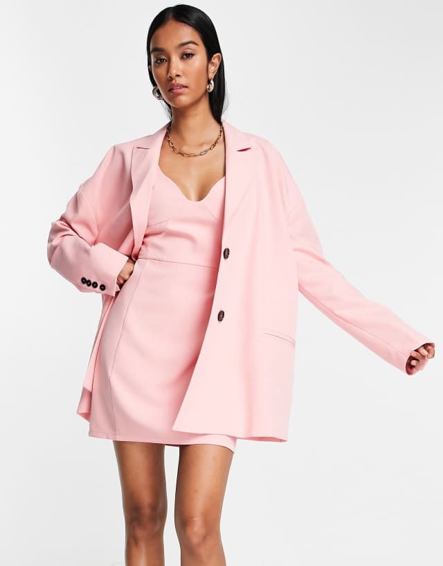 Extro & Vert super slouchy blazer in bubblegum pink