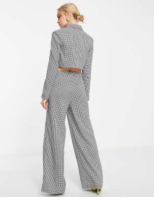 ASOS DESIGN houndstooth wide leg pants