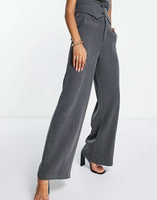 Herringbone wide shop leg trousers