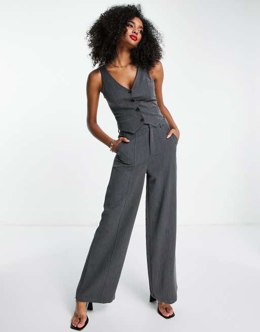 Extro & Vert super wide-legged pants in herringbone check (part of a set)