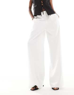 Extro & Vert Extro & Vert tailored wideleg trousers in white co-ord