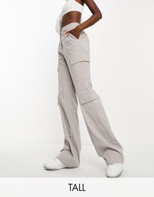 Extro & Vert Tall 90s wide leg cargo trousers in stone grey - ASOS Price Checker