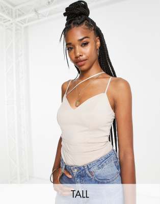 Body écru strutturato a fascette Asos Donna Abbigliamento Top e t-shirt Body 