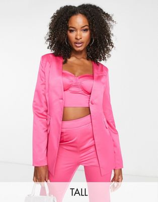 Extro & Vert Tall fitted blazer in hot pink co-ord - ASOS Price Checker