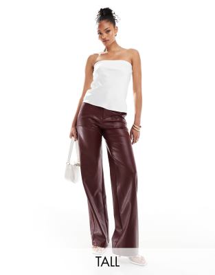 Extro & Vert Tall high waisted PU pants in