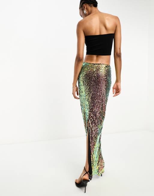 Mermaid sequin clearance maxi skirt