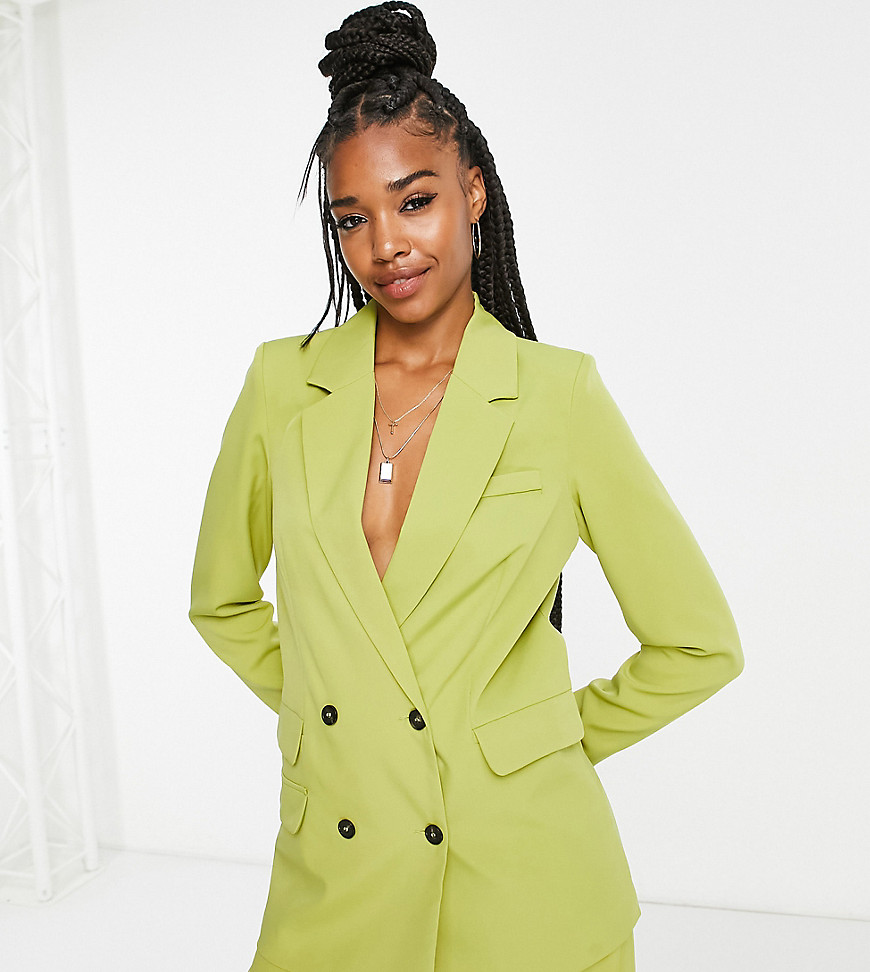 Extro & Vert Tall oversized blazer with pocket detail in olive - part of a set-Green