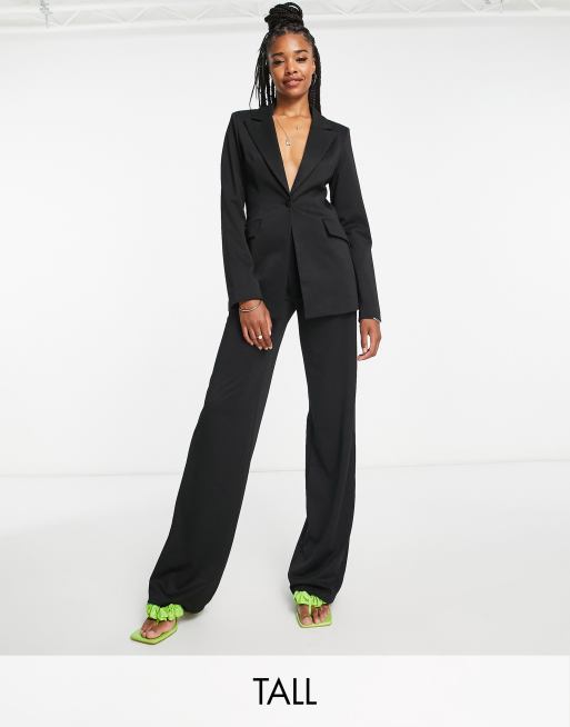 Extro & Vert Tall – Perfect Basic – Svarta figursydda byxor i jersey, del av set