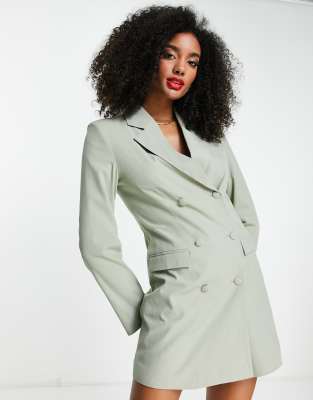 Vestito blazer aderente con apertura sul retro color salvia-Verde - Extro&Vert  donna 