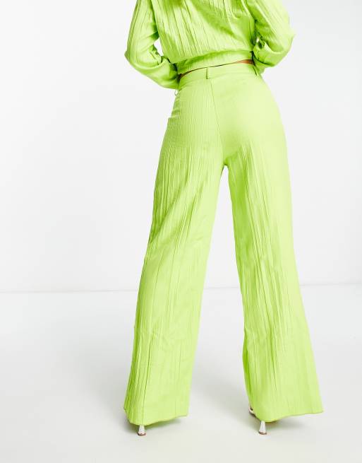 Lime green 2025 wide leg pants