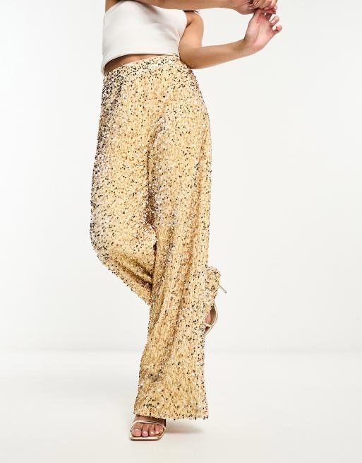 Gold store velvet trousers