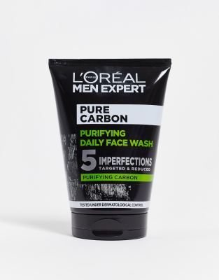 фото Ежедневное очищающее средство для умывания с чистым углем l'oreal men expert – pure carbon, 100 мл-бесцветный