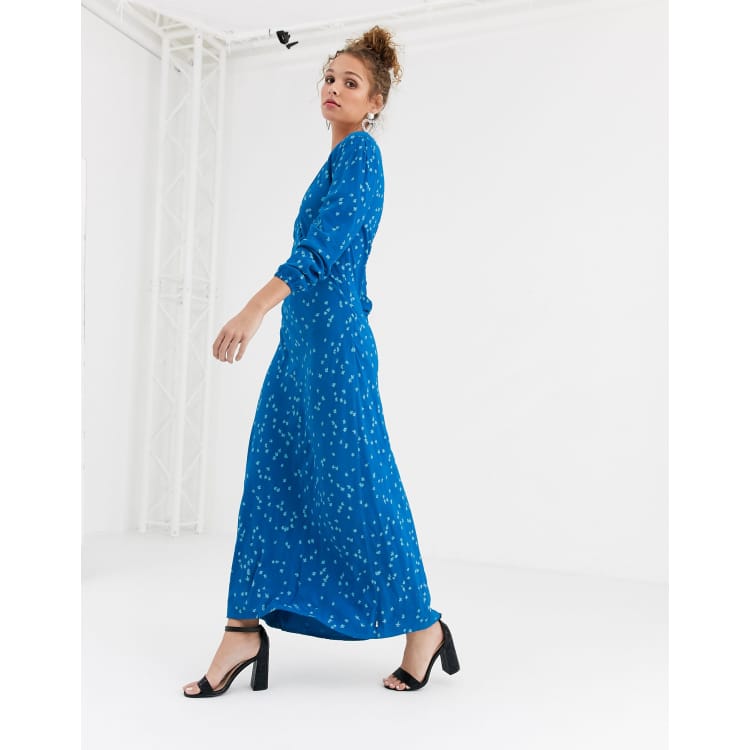 green blue midi dress Mac Duggal Brocade Strapless A-Line Midi Dress