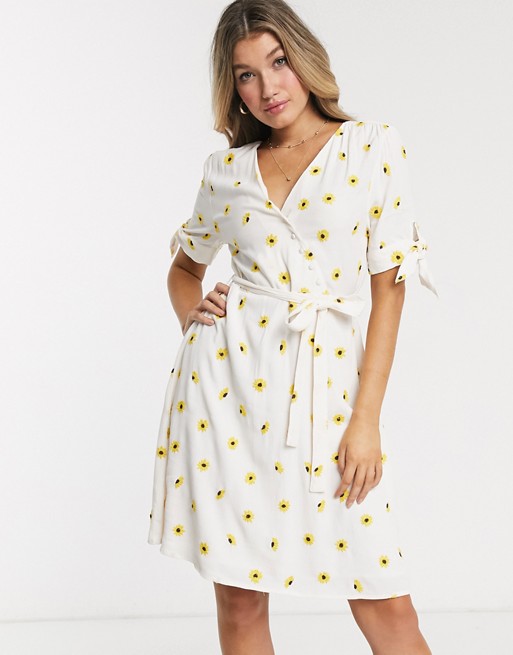 Fabienne Chapot emily embro sunflower mini dress in off white