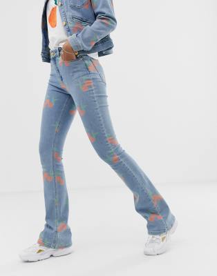 flared jeans print