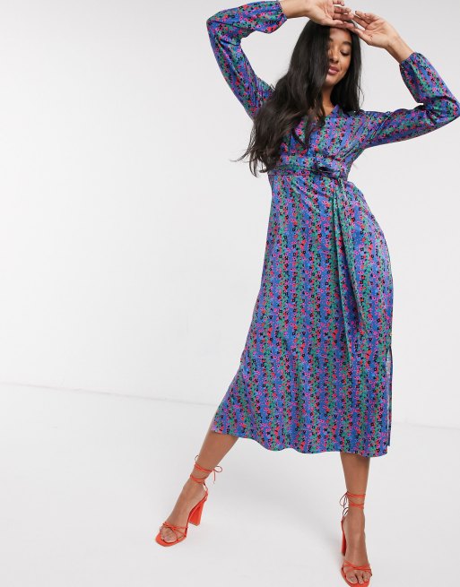 Fabienne Chapot isabel lou floral midi dress in blue