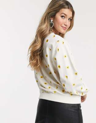 embroidered sunflower sweater