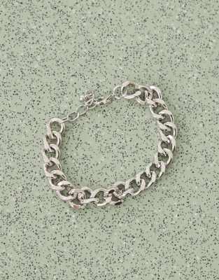 Faded Future 10mm Cable Chain Bracelet In Silver