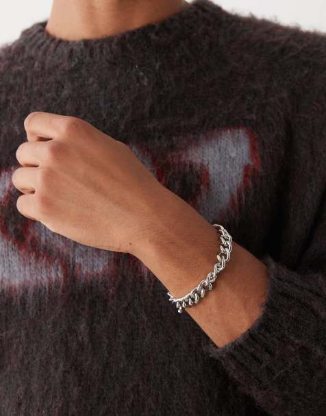 Faded Future 10mm cable chain bracelet in silver - view 1
