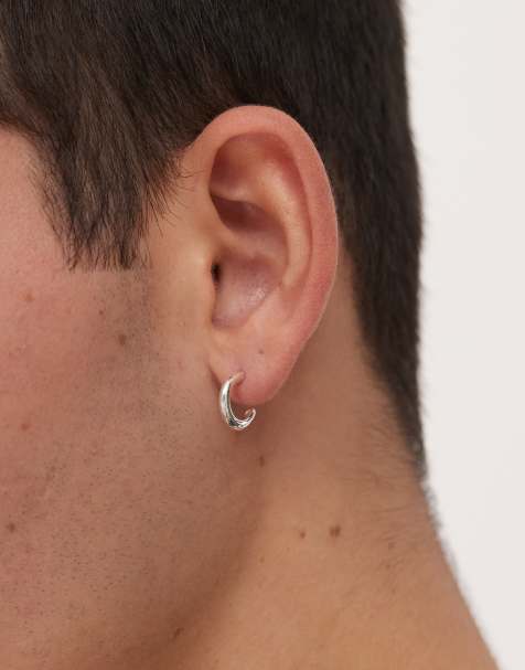 Faded Future 12mm hoop earrings in silver tone - view 1