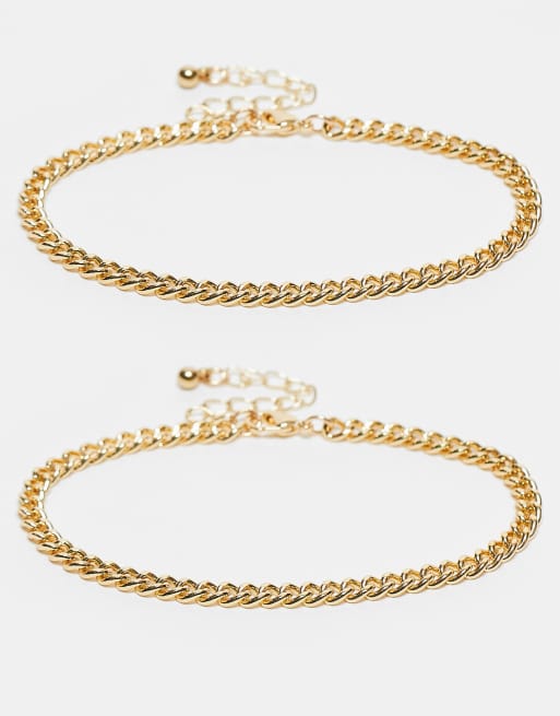 Faded Future – 2er-Pack Kettenarmbänder in Gold