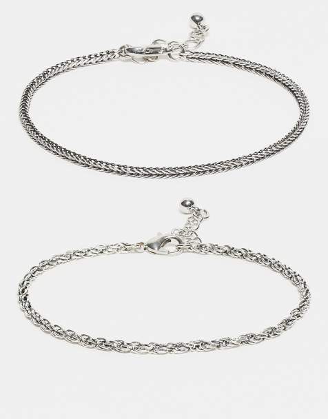 Faded Future – 2er-Pack Kettenarmbänder in Silber - view 1