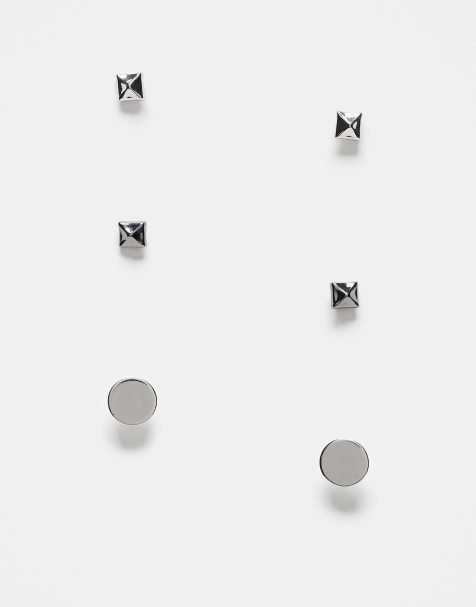 Faded Future – 3er-Pack Pyramidenohrringe in Silberoptik - view 1
