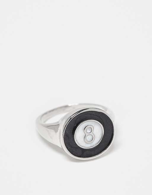 Faded Future 8 ball ring in silver