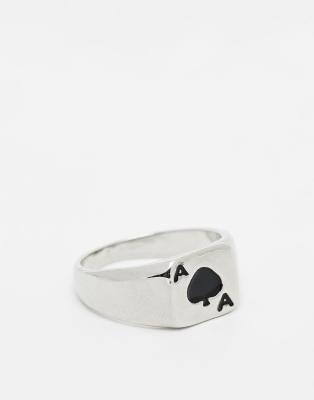 FADED FUTURE Faded future ace of spades ring in silver