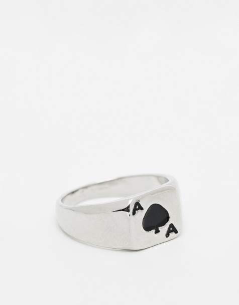 Faded future ace of spades ring in silver - view 1