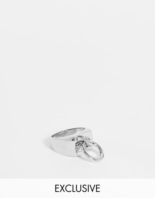 Faded Future - Anello argento con maglia di catena