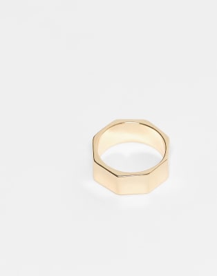 FADED FUTURE Faded Future angular band ring in gold