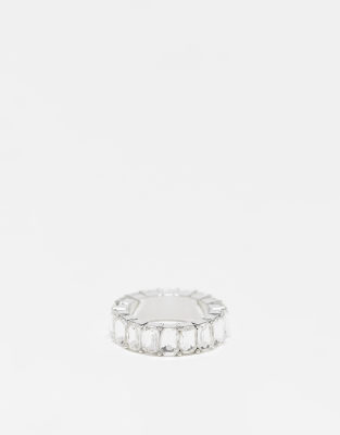 Faded Future baguette band ring in silver