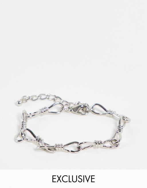 Faded Future barb link bracelet in silver | ASOS