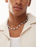 [FADED FUTURE] Faded Future beaded necklace in pearl and matte black No Size BLACK