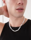[FADED FUTURE] Faded Future beaded necklace in pearl and silver No Size SILVER